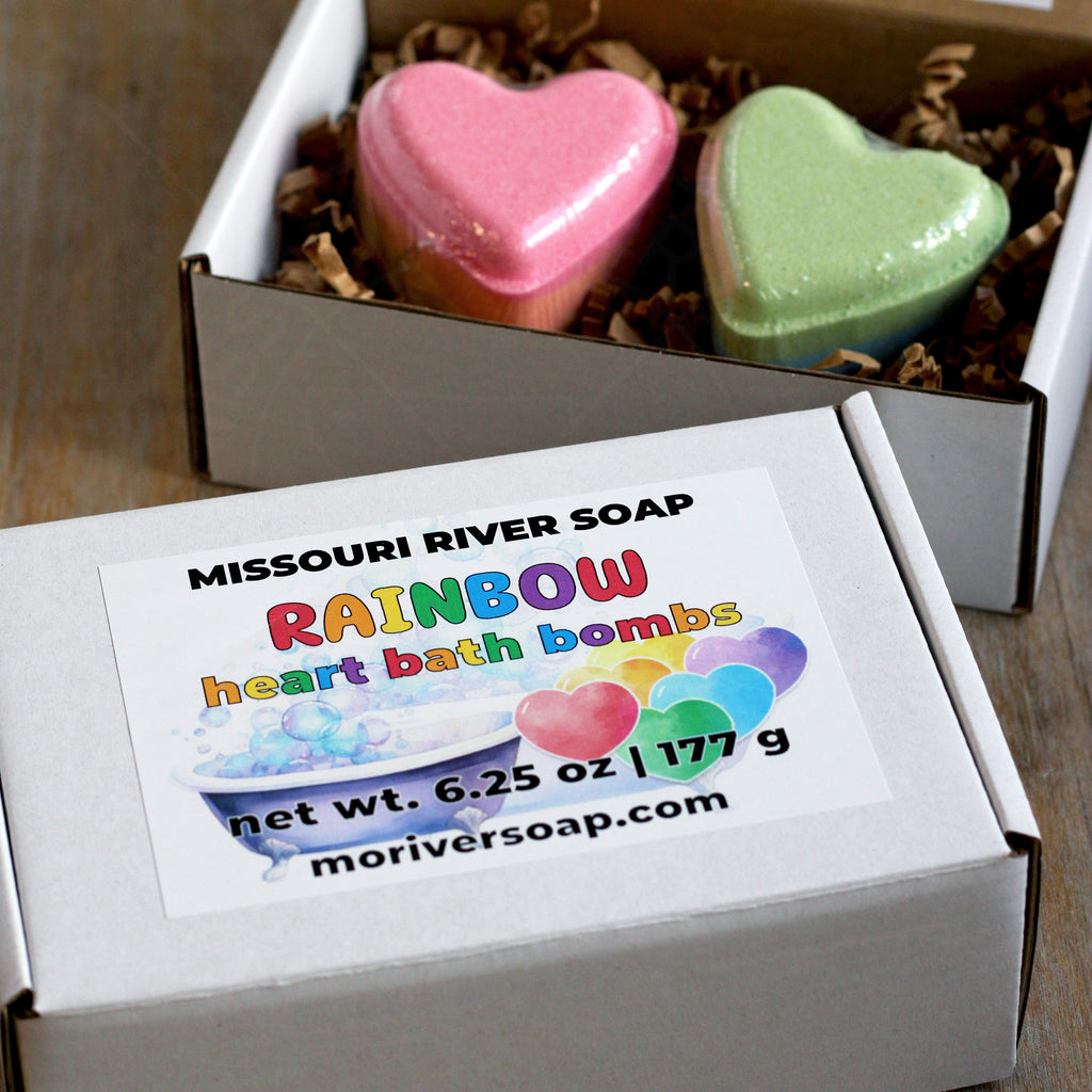 Rainbow Heart Bath Bomb Packaging